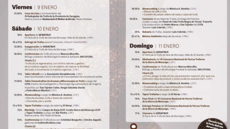 Veratruf celebra su IX Feria de la Trufa en Vera de Moncayo los días 10 y 11 de enero de 2026